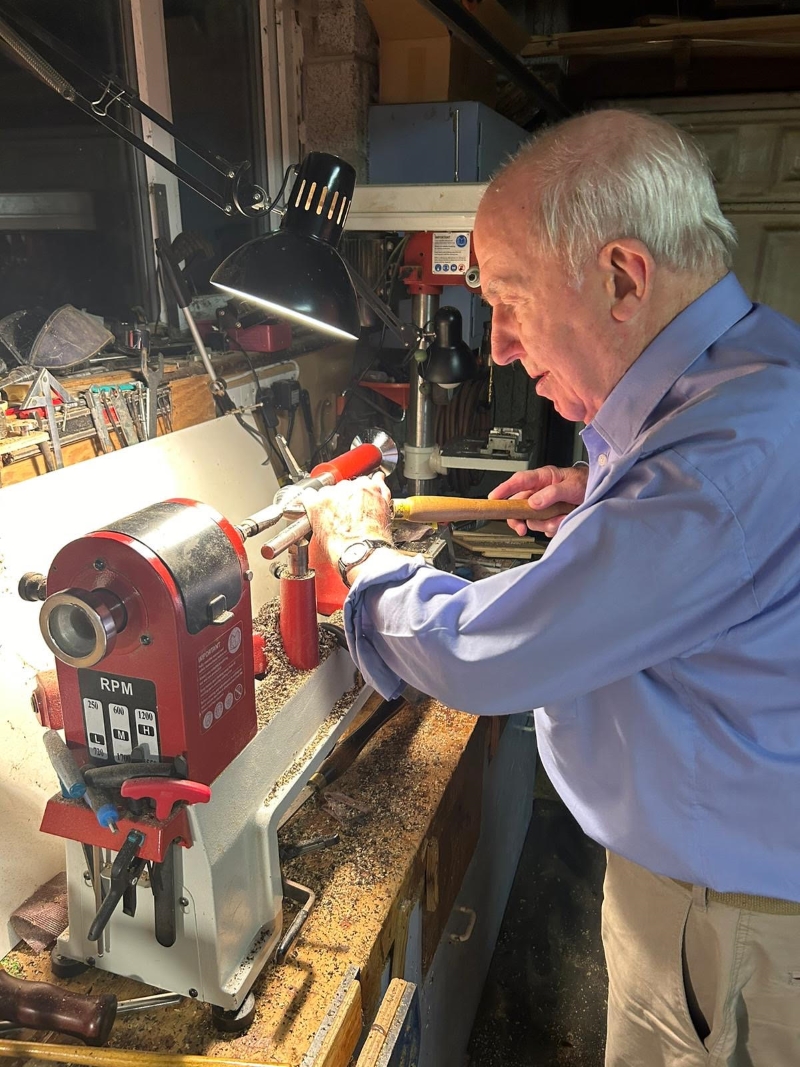 11 Pic 2 - John Rigg at work on another hand-crafted item.jpg